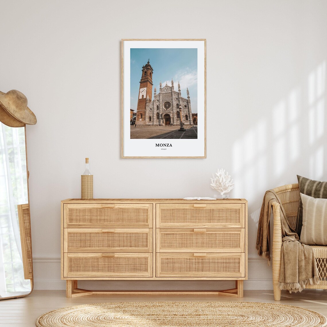 Monza Italy Duomo Cathedral Bell Tower Plaza Photography Poster - Image 2