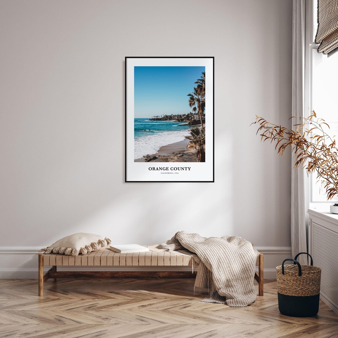 Orange County California Beach Palms Photography Travel Poster USA - Image 3