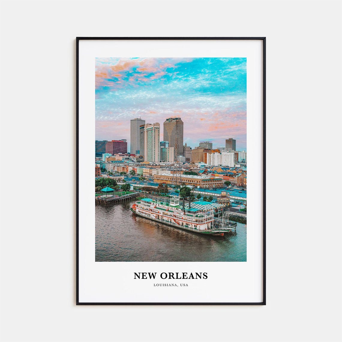New Orleans Print New Orleans Photo Poster New Orleans Travel Wall Art New Orleans Map Print New Orleans Photography Louisiana Usa