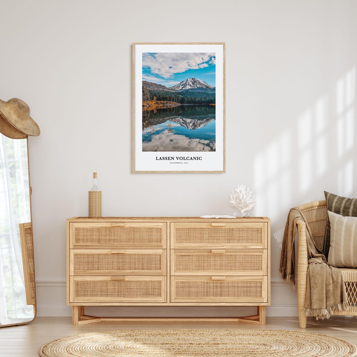 Lassen Volcanic California Snow Peak Lake Reflection Photo Poster - Image 2