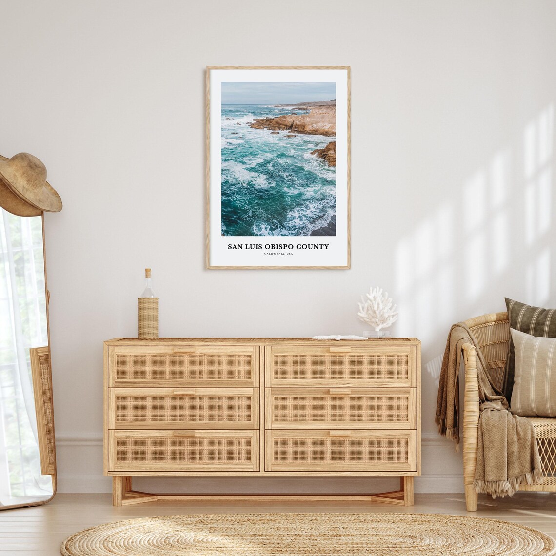 San Luis Obispo County California Coast Waves Photo Travel Poster - Image 2