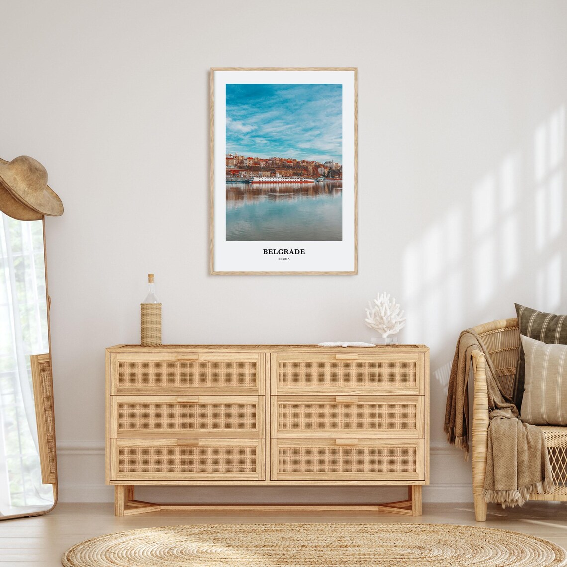 Belgrade Serbia Riverside Cruise Ship City Minimalist Travel Poster - Image 2