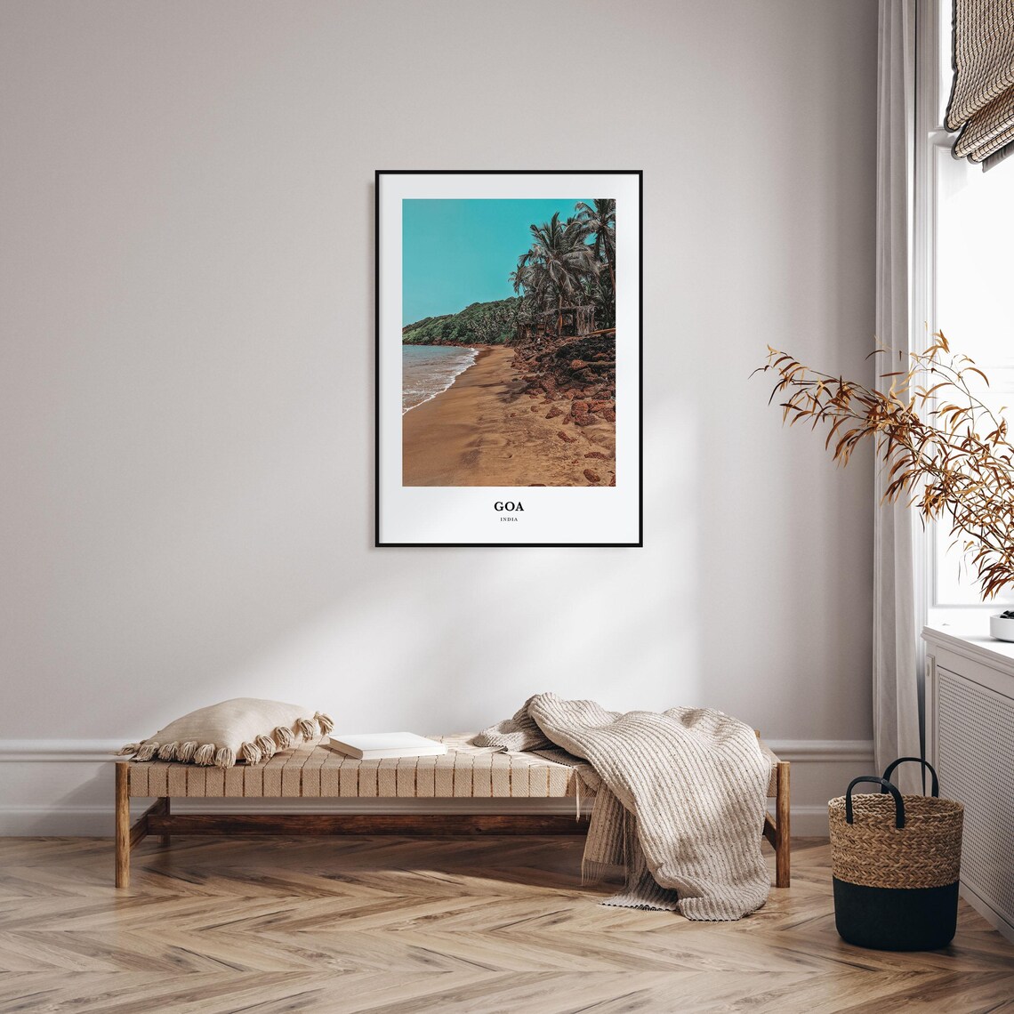 Goa India Palm Fringed Beach Rocky Cove Golden Sand Travel Poster - Image 3