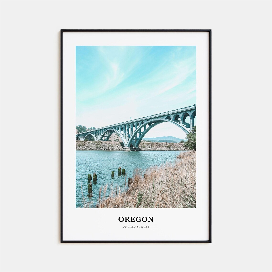 Oregon United States Coastal Arch Bridge Photo Travel Wall Poster