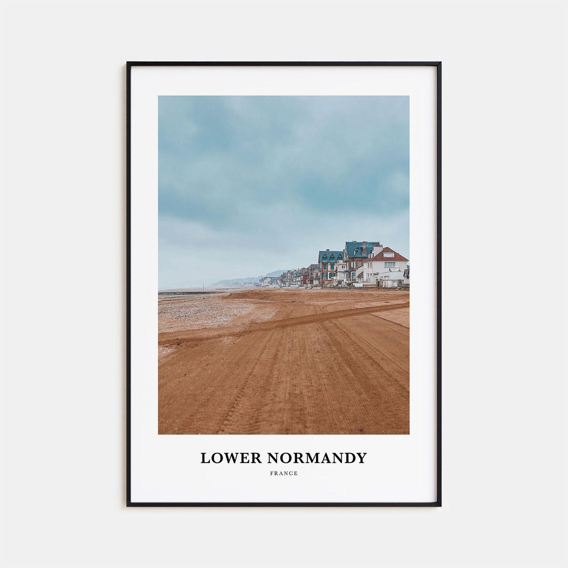 Lower Normandy France Sandy Beach Coastline Windswept Shore Poster