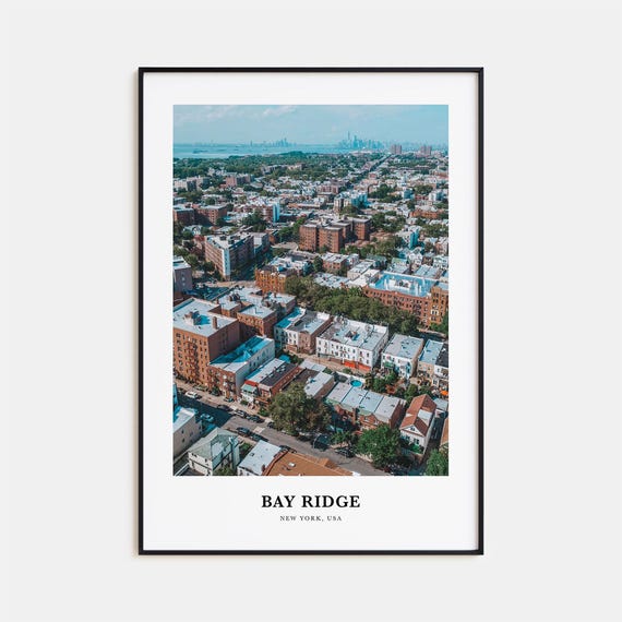 Bay Ridge New York Travel Poster, Place Map Print