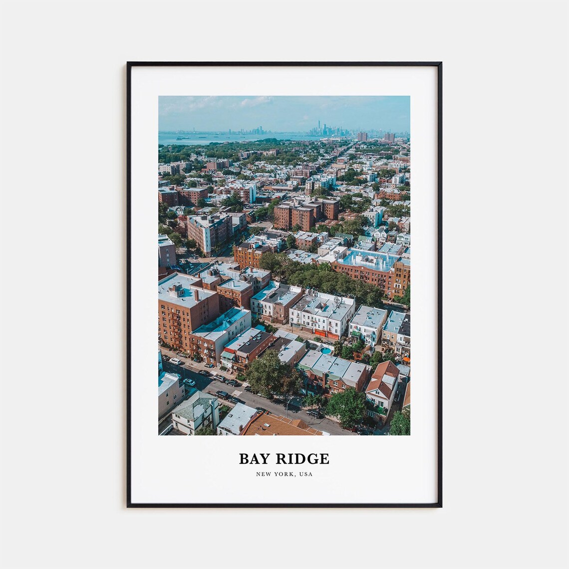 Bay Ridge New York Travel Poster, Place Map Print