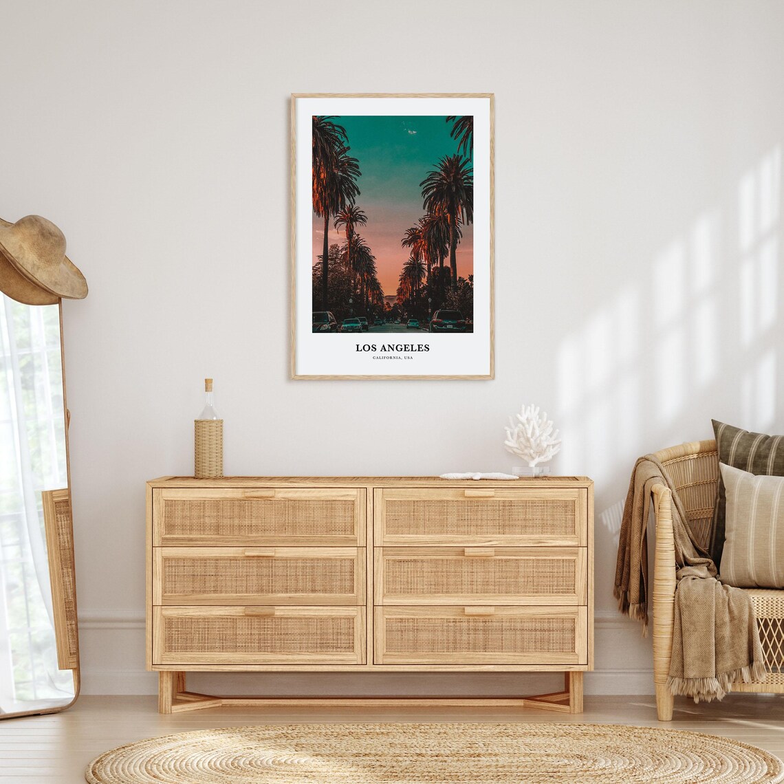 Los Angeles Travel Poster, California Map Photo Art - Image 2