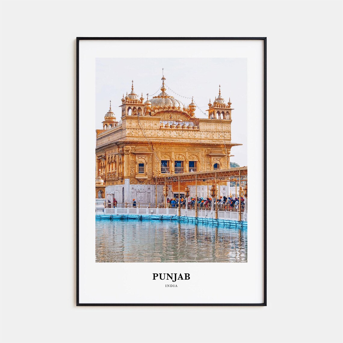 Punjab Travel Poster, India Map Wall Art