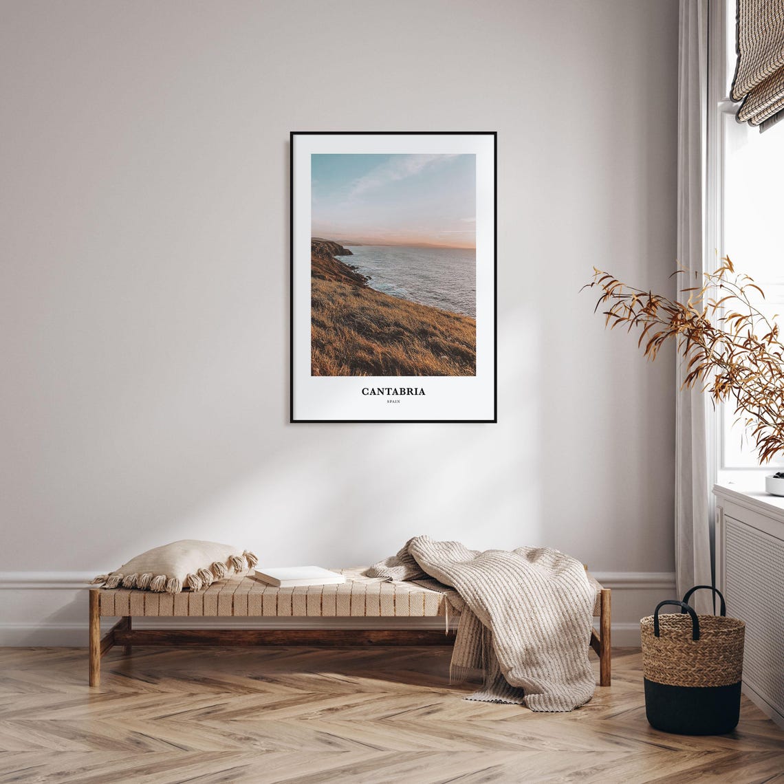 Cantabria Spain Rugged Coastline Sunset Ocean Cliffs Photo Poster - Image 3