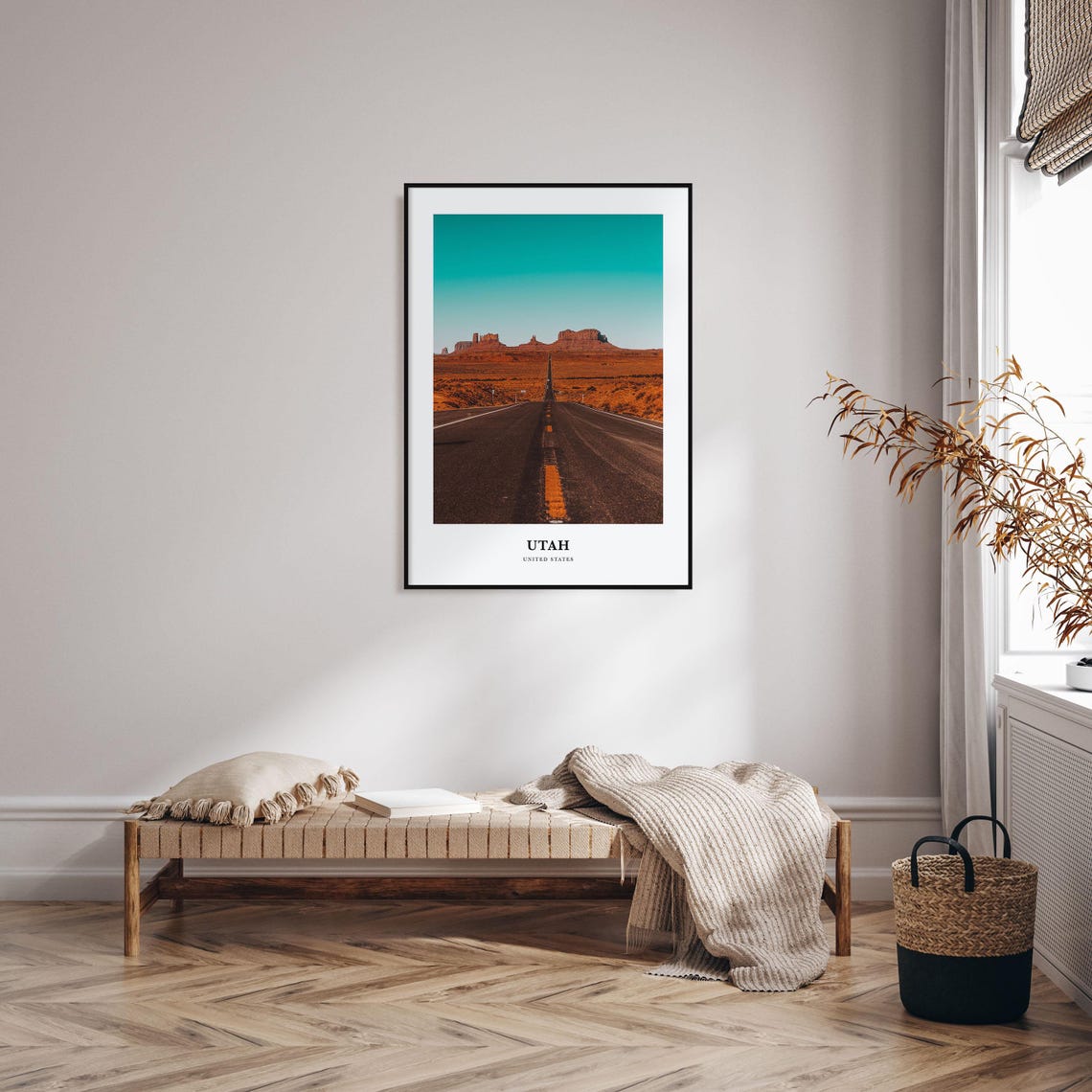 Utah Desert Road Red Rock Mesas Endless Open Highway Travel Poster - Image 3