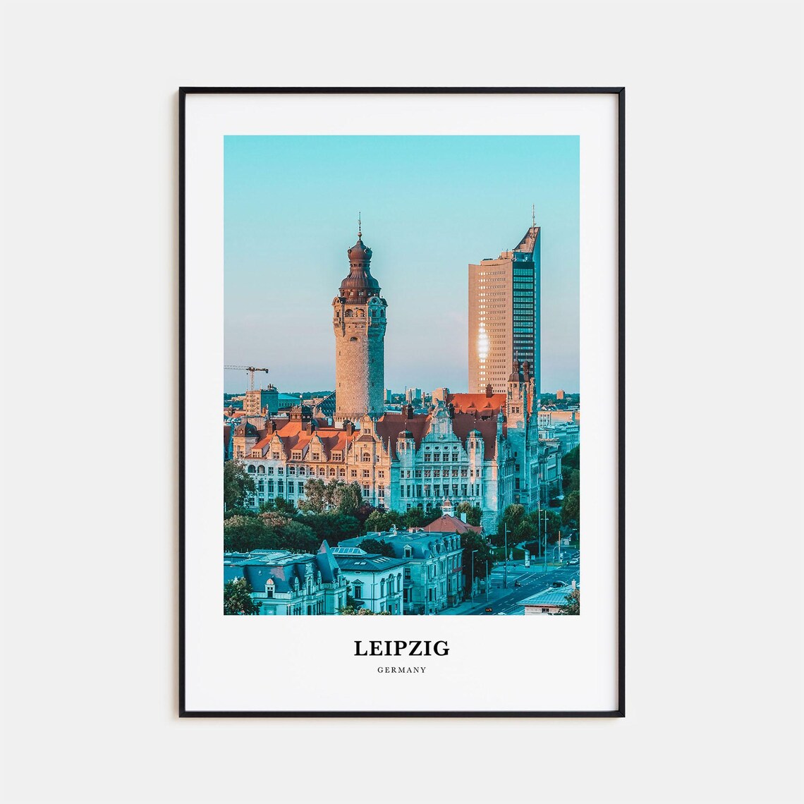 Leipzig Germany New Town Hall Tower City Skyline Photo Poster