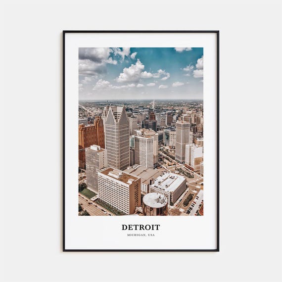 Detroit Travel Poster, Michigan Wall Art Print