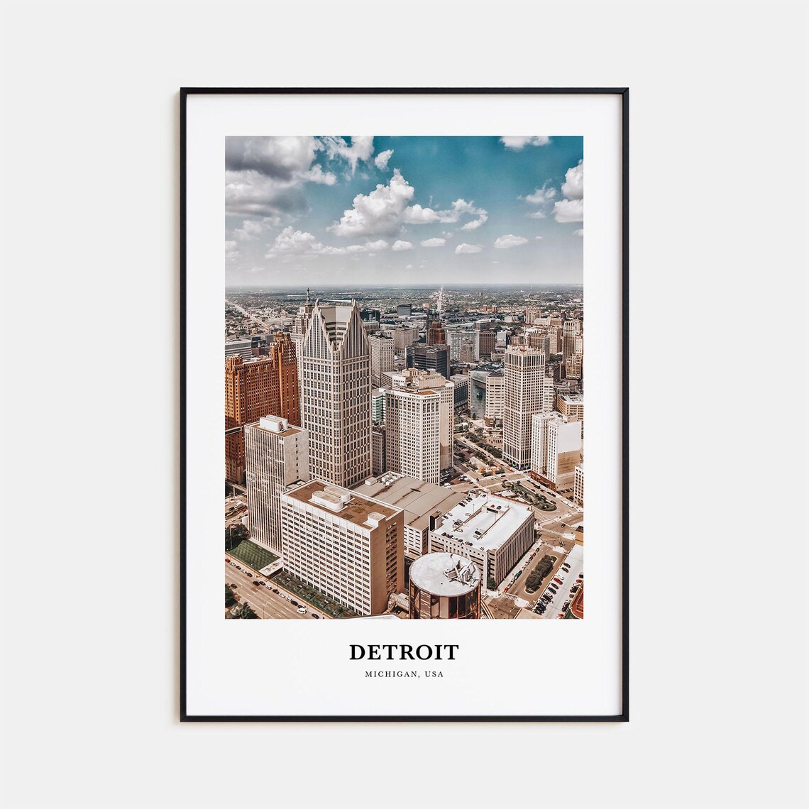 Detroit Travel Poster, Michigan Wall Art Print