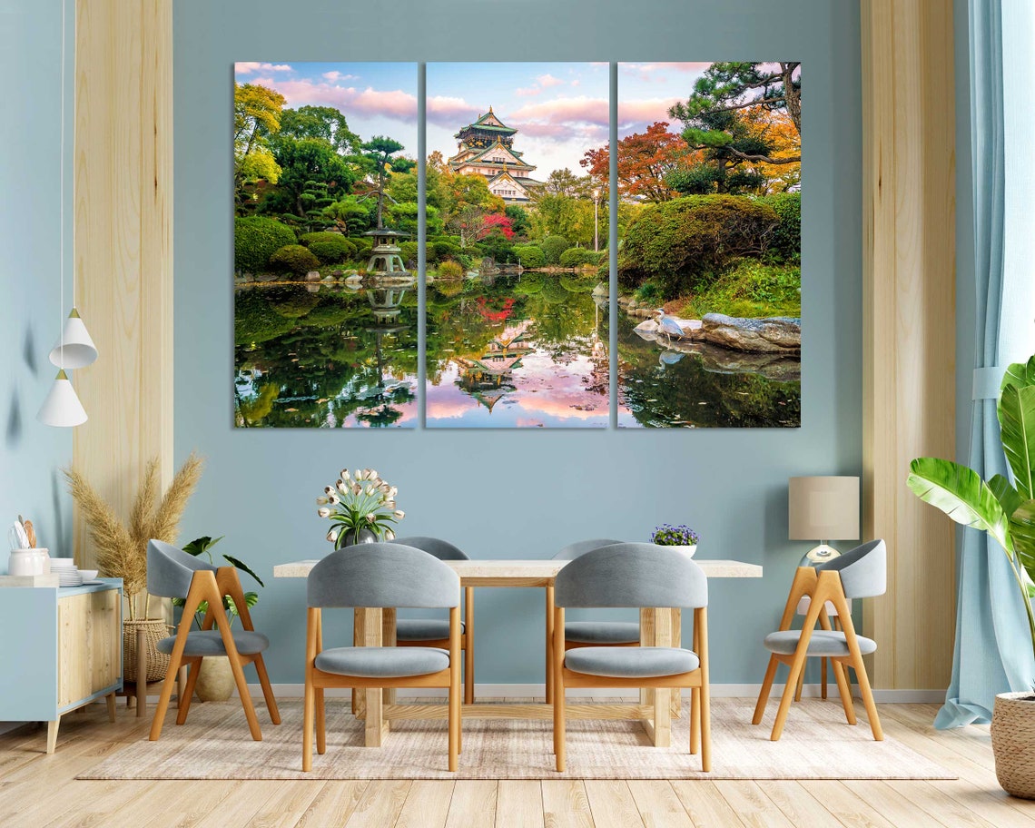 Osaka Castle Photo Print Osaka Japan Wall Art Autumn Osaka Painting Art On Japanese Art For Home Japanese Garden Picture - Image 3