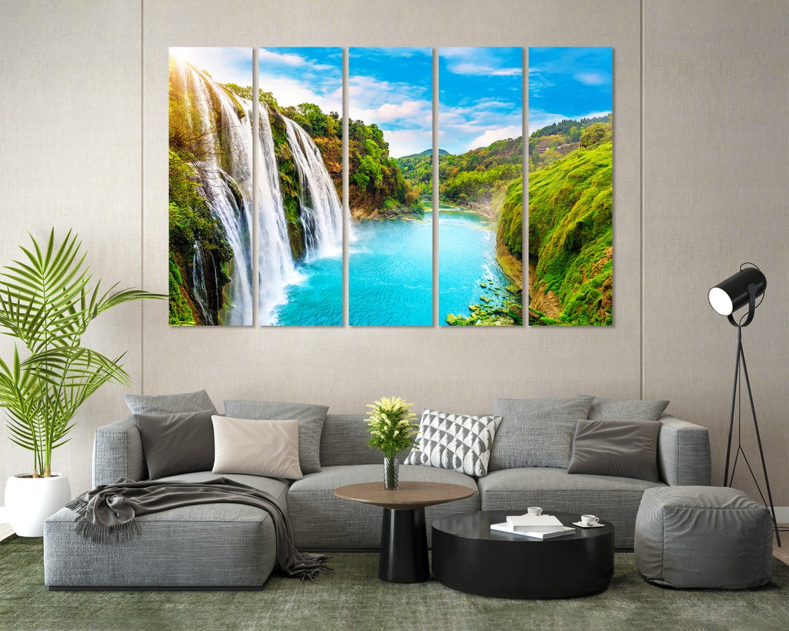 China Huangguoshu Waterfall Pouring into Turquoise Pool Nature Poster - Image 7