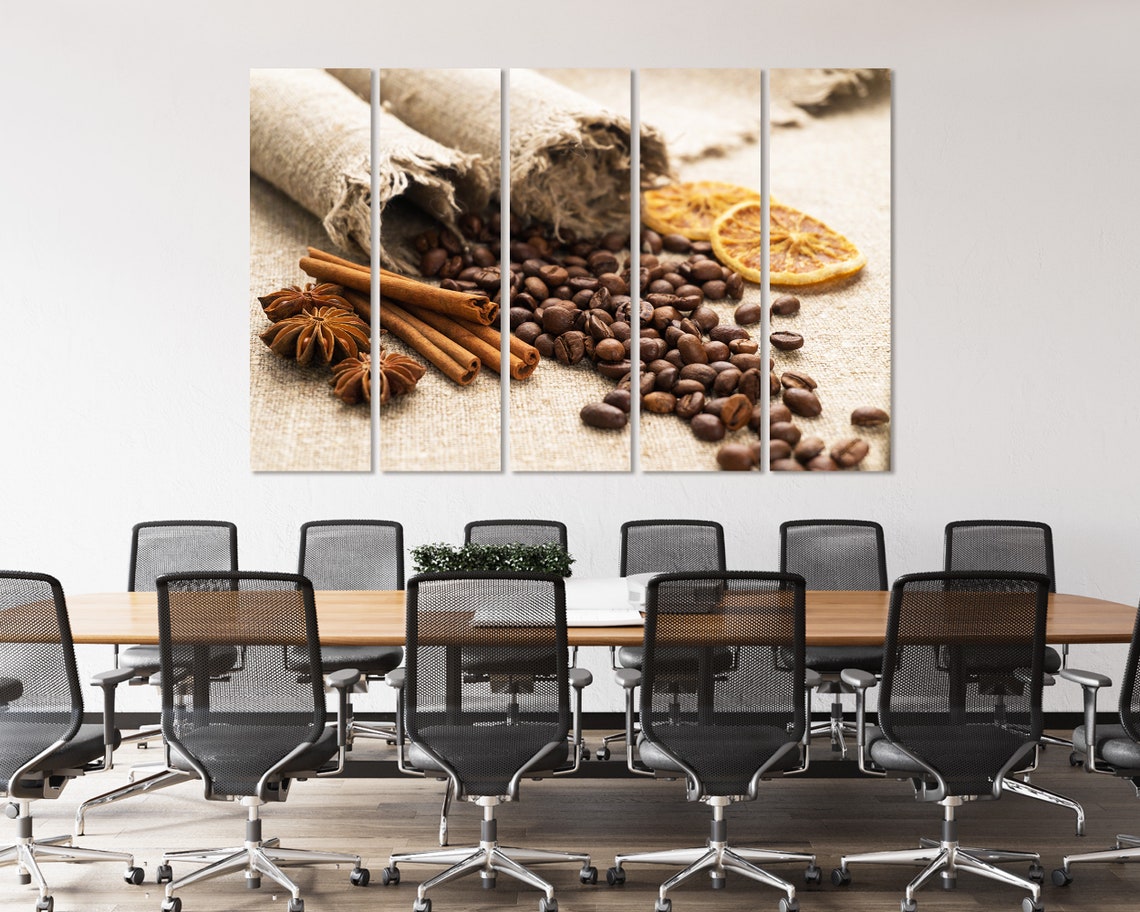 Coffee Popular Design Art Coffee Beans Extra Large Wall Decor Coffee Sackcloth Photo On Coffee Trendy Art Decor Coffee Artwork - Image 4