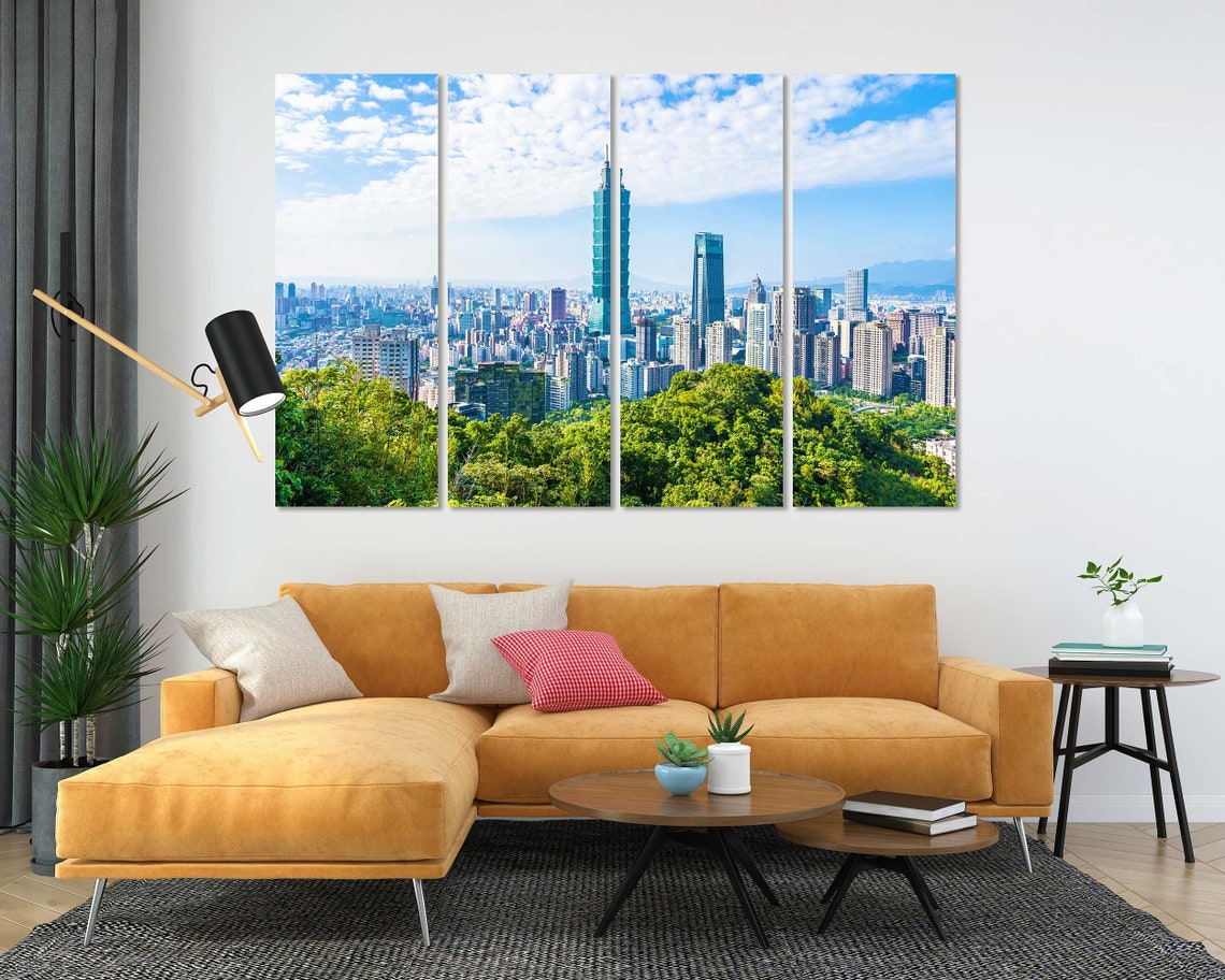 Taipei Cityscape Wall Art Sunny Taipei Print On Taiwan Travel Wall Art Architecture Of City Taipei Photo Print On - Image 5