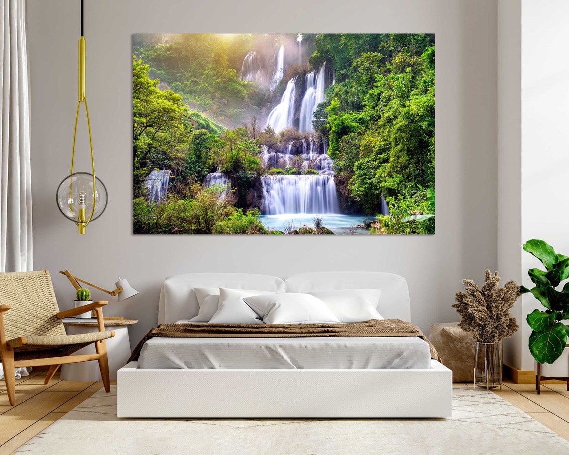 Thi Lo Su Waterfall Thailand Lush Jungle Tall Cascades Nature Poster