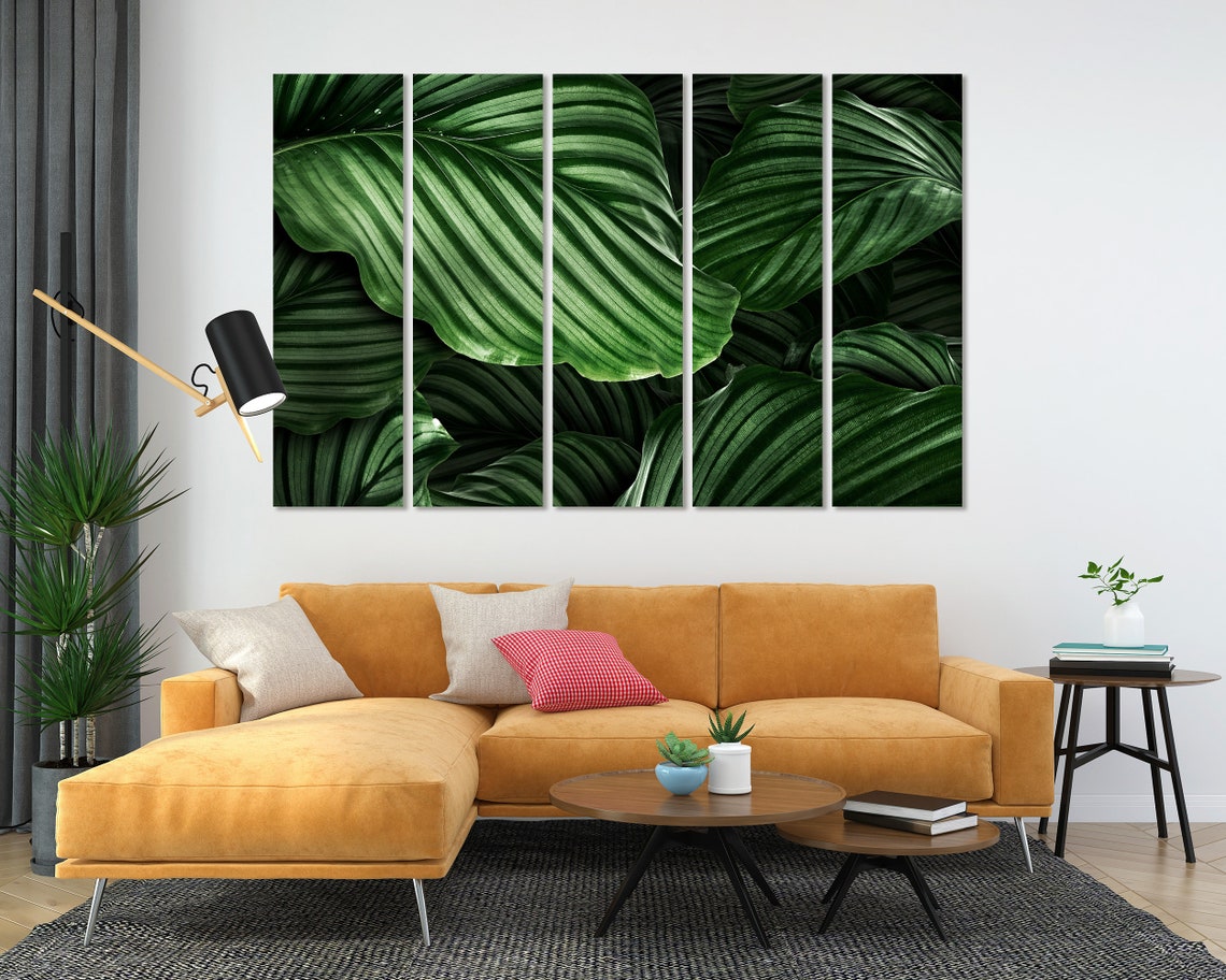 Calathea Striped Green Leaves Close Up Elegant Botanical Art Poster - Image 5