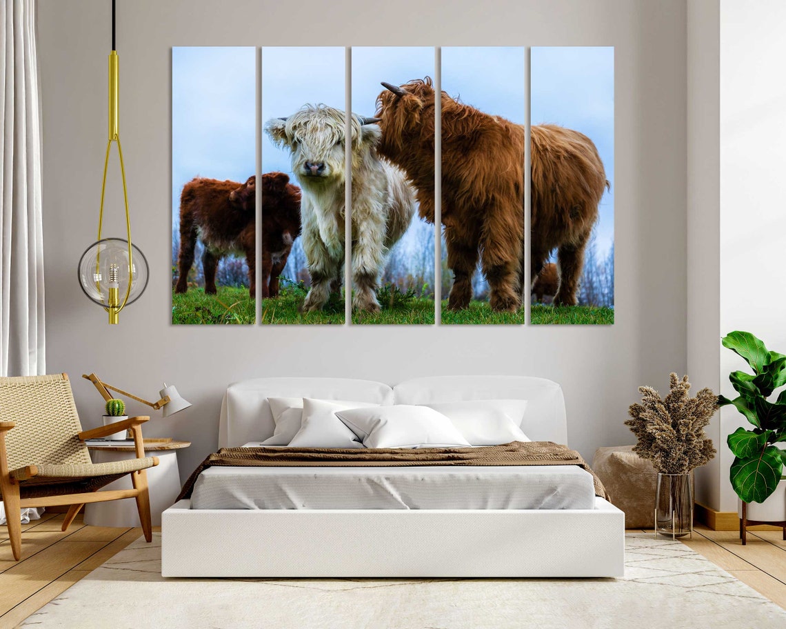 Highland Cows Herd Farm Field Shaggy Scottish Cattle Animal Poster - Image 6