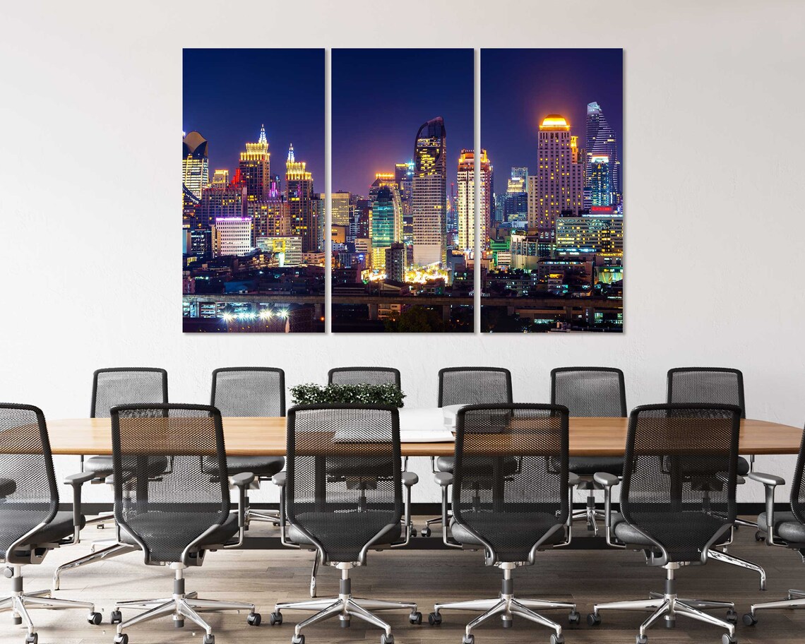 Bangkok Thailand Skyline Night Golden Tower Lights Cityscape Poster - Image 8