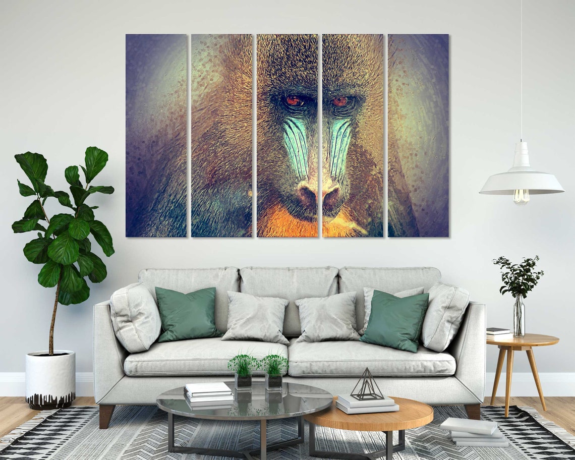 Mandrill Portrait Close Up Wild Primate Colorful Face Wildlife Poster - Image 8