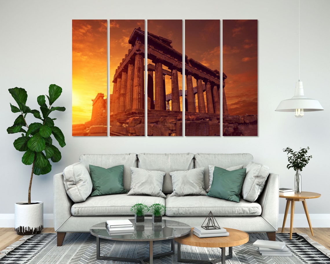 Parthenon Athens Greece Sunset Golden Columns Ancient Temple Poster - Image 8