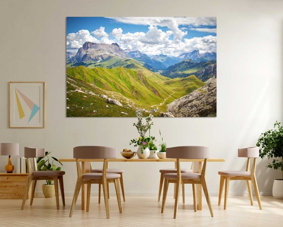 Mountain Scenery Printing On In Wood Frame Clouds And Mountains Painting Decor Colorful Landscape Pictures Art Wall