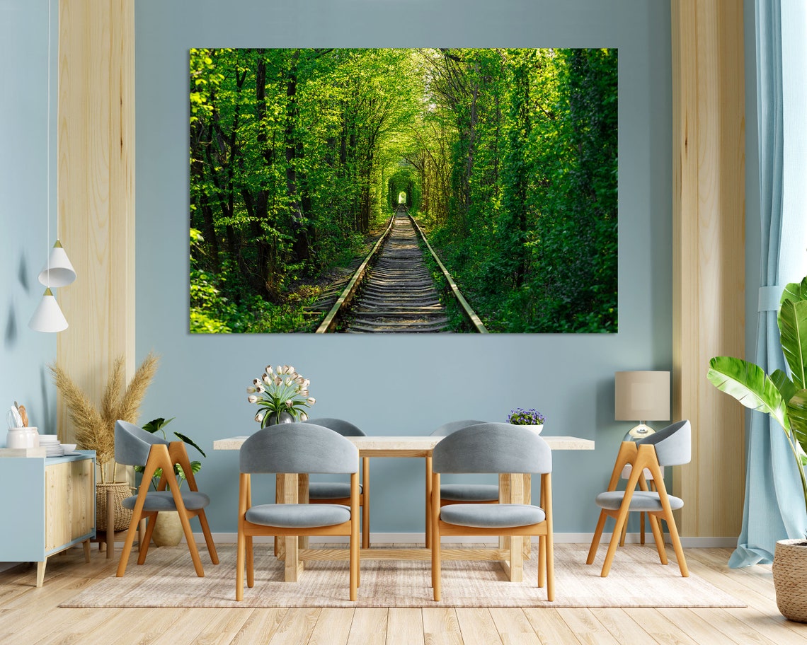 Tunnel of Love Railway Track Green Forest Spring Nature Poster - Image 3