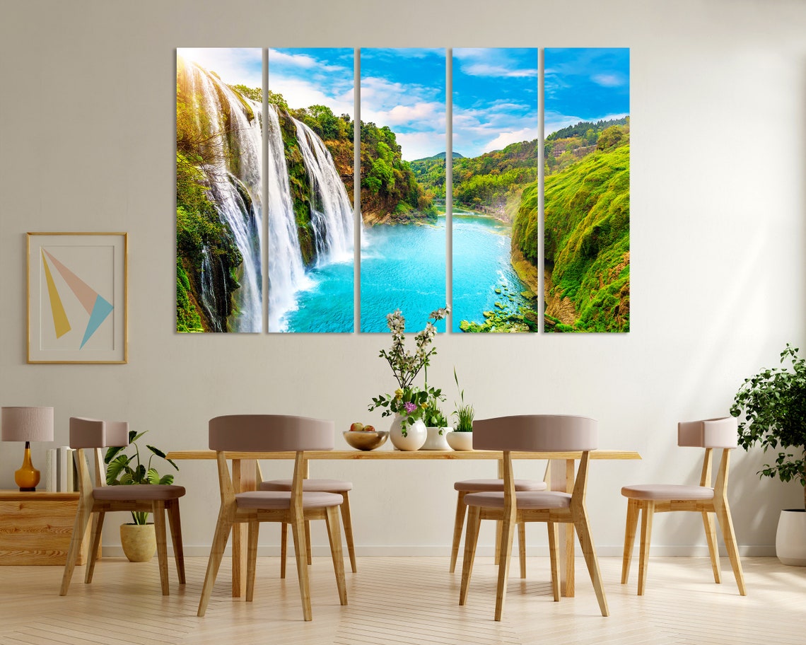 China Huangguoshu Waterfall Pouring into Turquoise Pool Nature Poster - Image 6