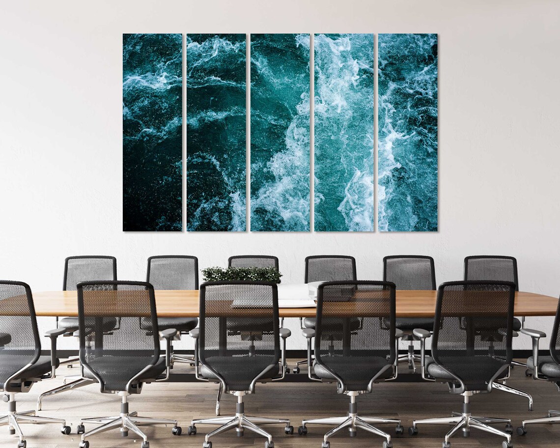 Sea Wave Wall Decor For Home Nautical Art Print On Modern Decor With Blue Wave For Wall Ocean Wave Stylish Artwork Seascape Decor - Image 4