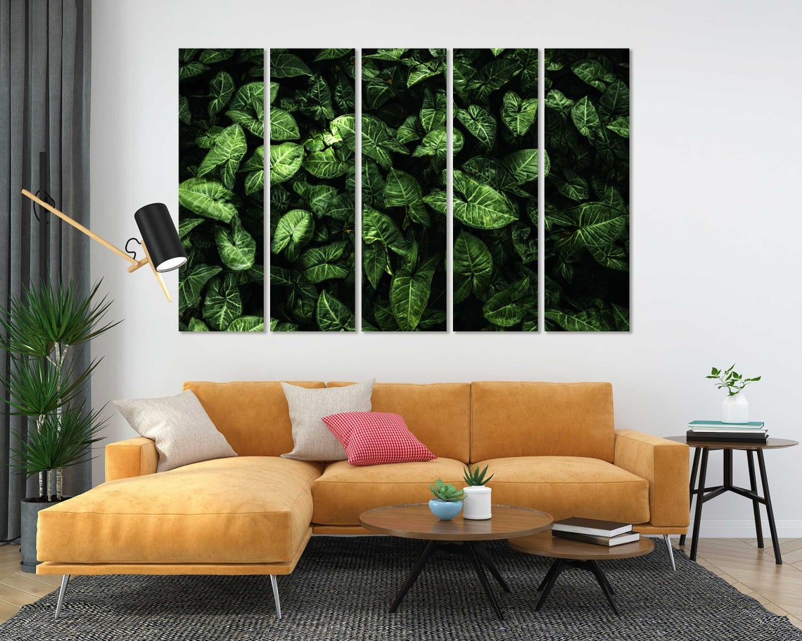 Dark Green Tropical Leaves Lush Foliage Three Panel Nature Poster - Image 5