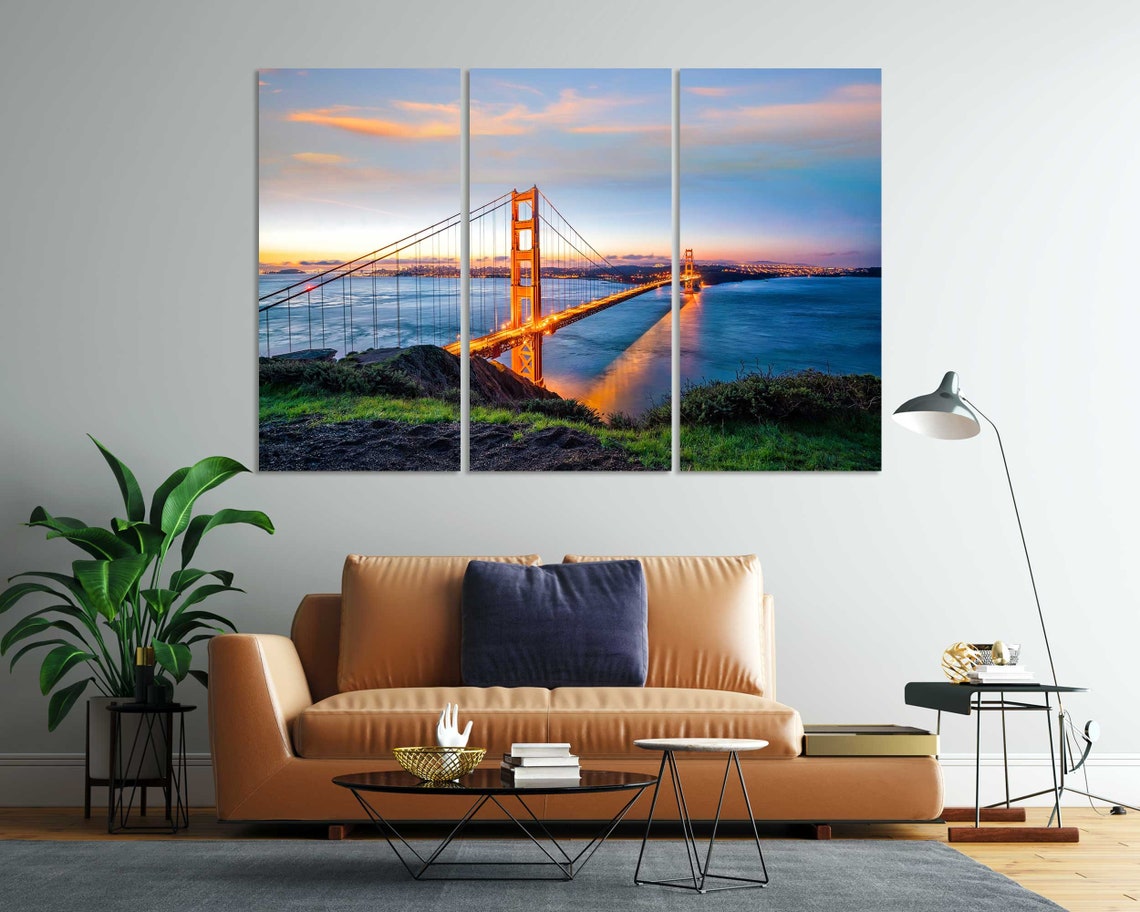 Golden Gate Bridge San Francisco Sunset Twilight Glow Travel Poster - Image 8