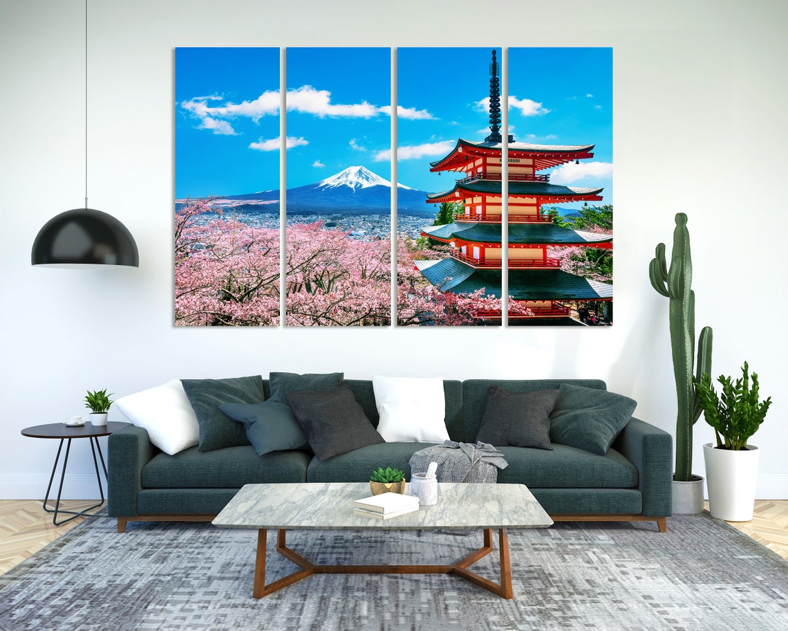 Japan Nature Painting Art For Wall Fuji Mountain Pictures Print Fuji Hakone Izu National Park In Japan Fuji Mountain Travel Art - Image 2