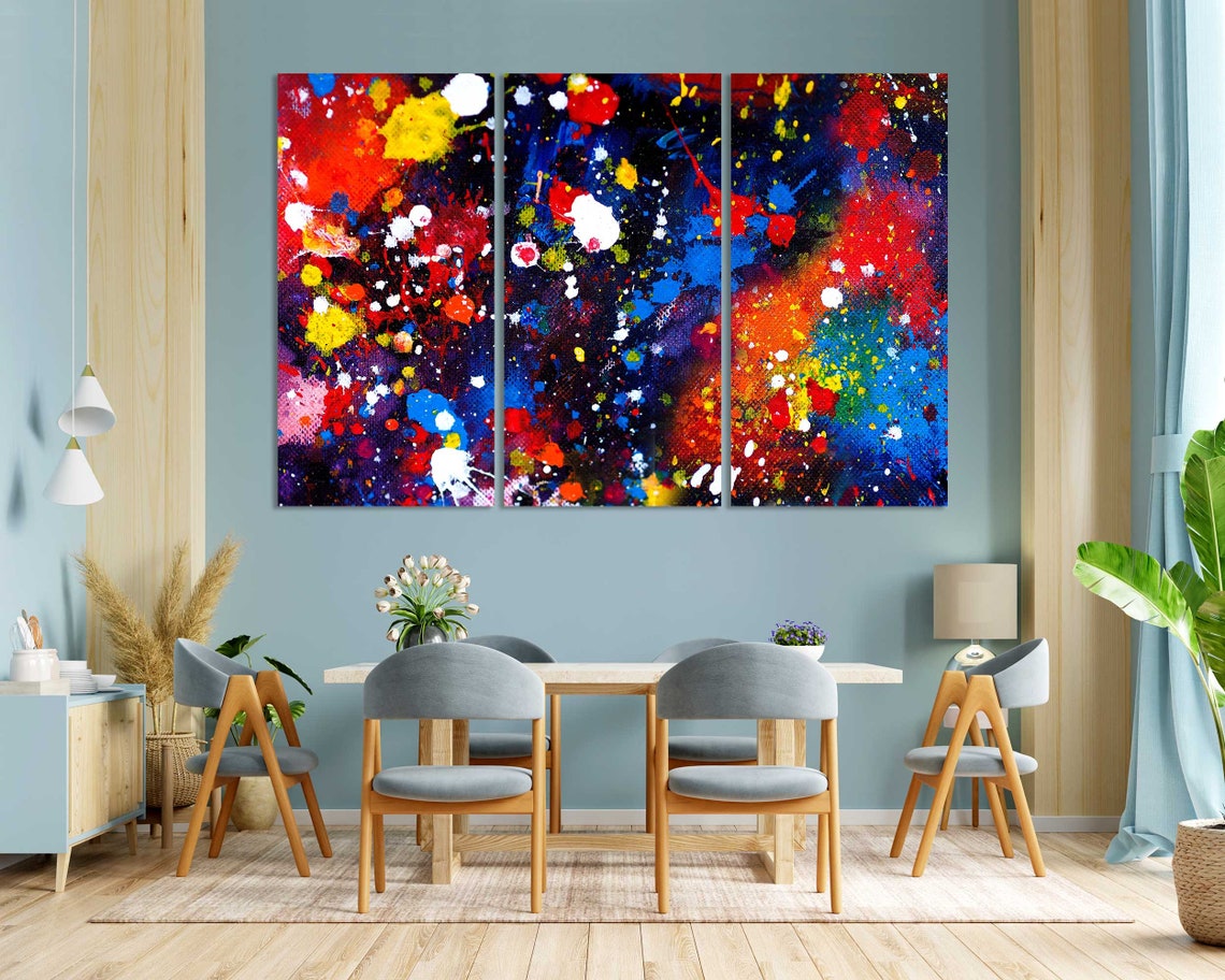 Colorful Paint Splatter Abstract Modern Multicolor Gallery Print - Image 3