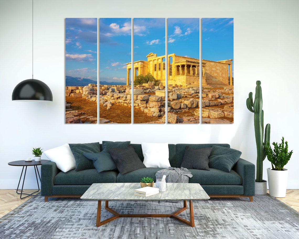 Erechtheion Acropolis Athens Greece Golden Hour Ancient Ruins Poster - Image 2