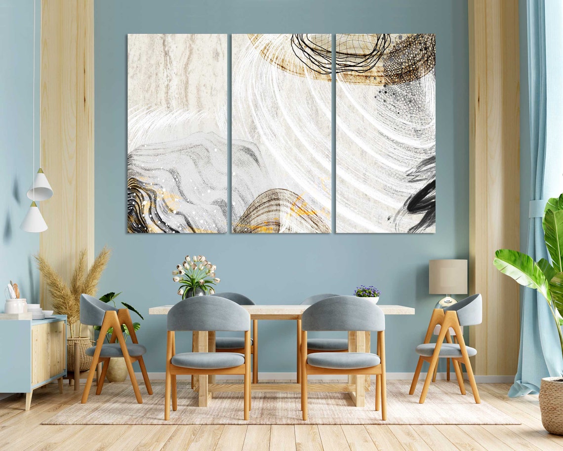 Elegant Abstract Vintage Tones Swirls Modern Minimalist Art Print - Image 3