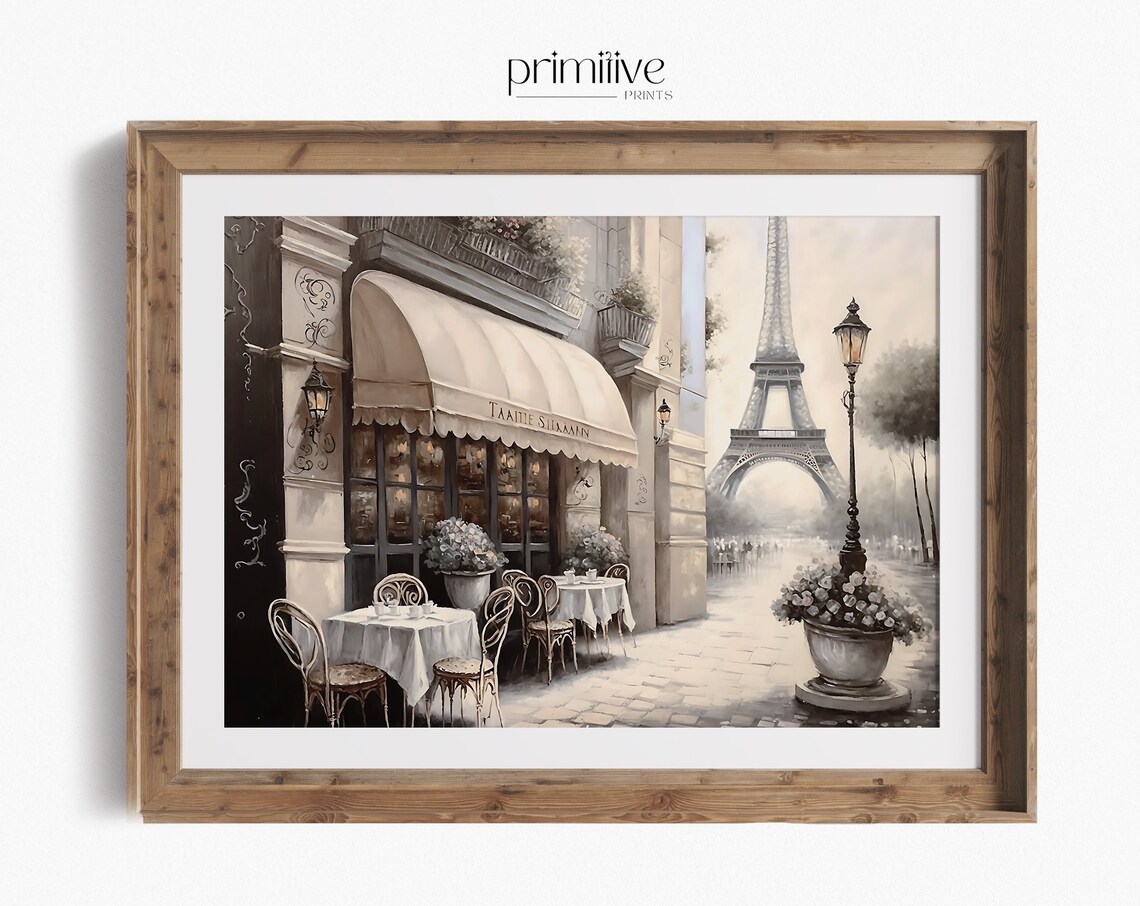 Romantic Paris Art Print, French Cafe Floral Decor - Image 4
