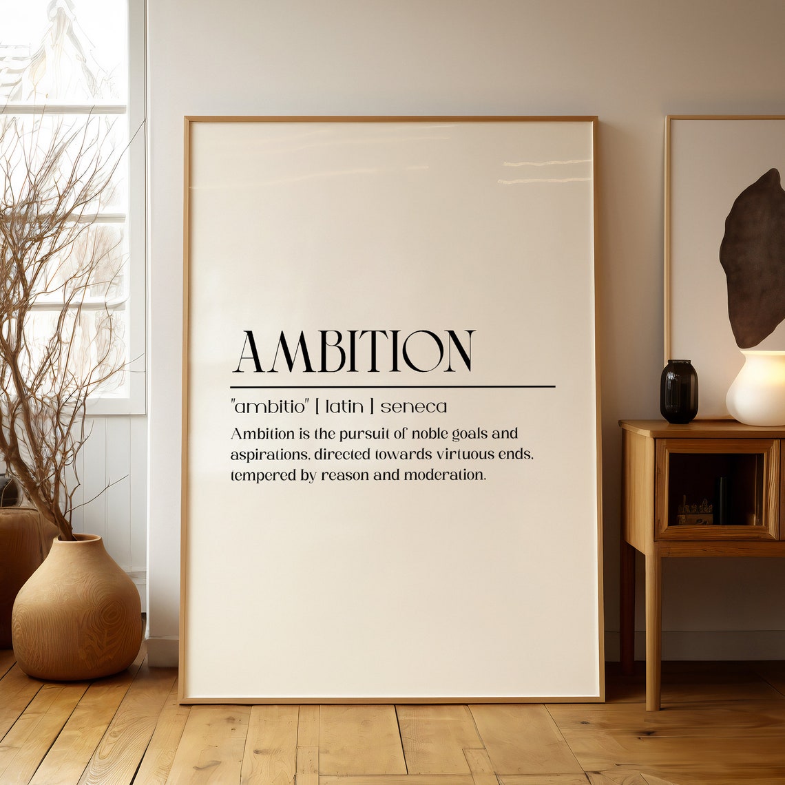 Ambition Dictionary Definition Minimalist Poster for Office Wall Decor - Image 2