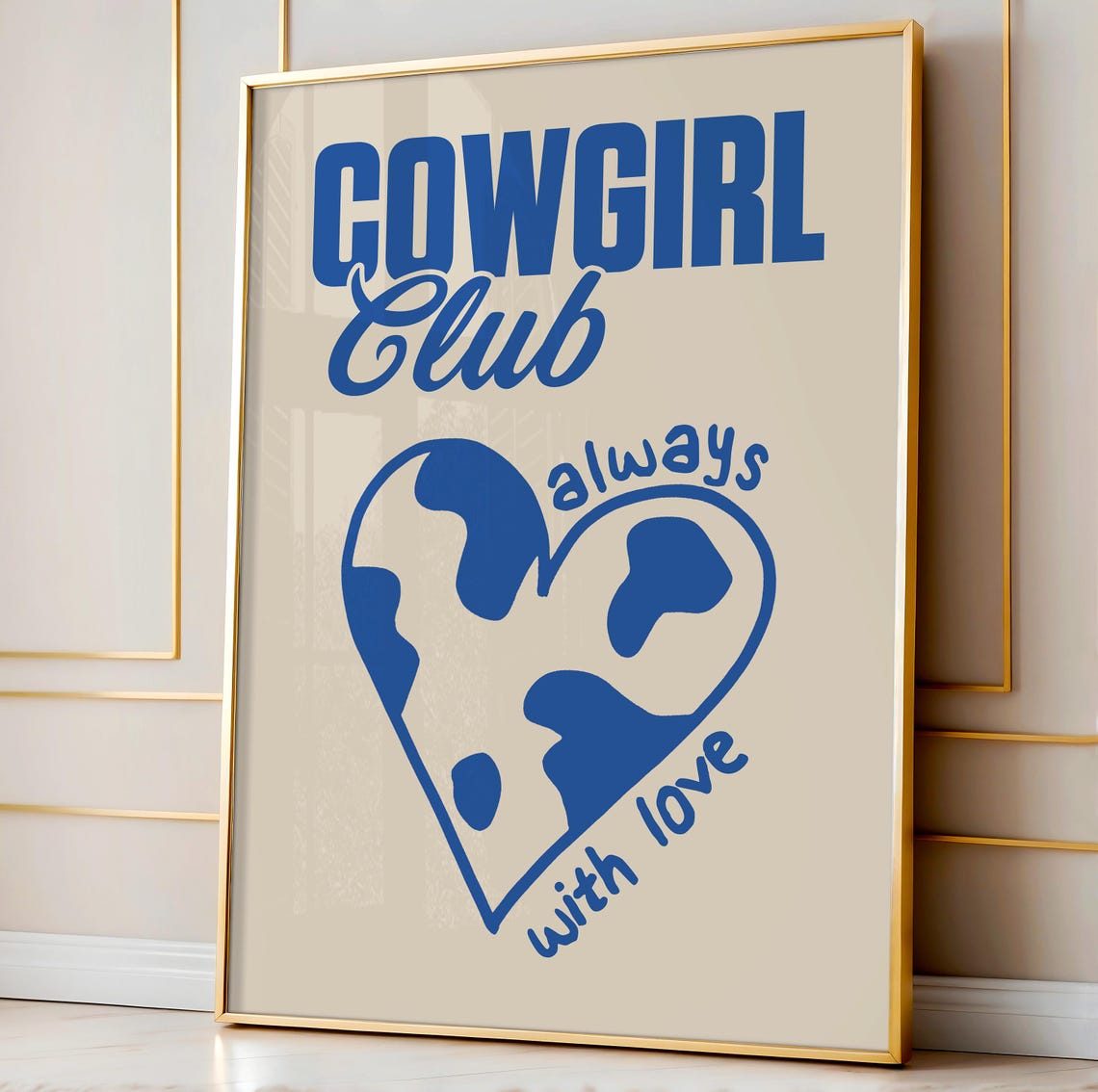 Cowgirl Print 3 Pack Cowgirl Trendy Wall Art For Preppy Rooms Blue Aesthetic Prints For Dorms Cowgirl Print Blue Retro Trendy Wall Art - Image 3