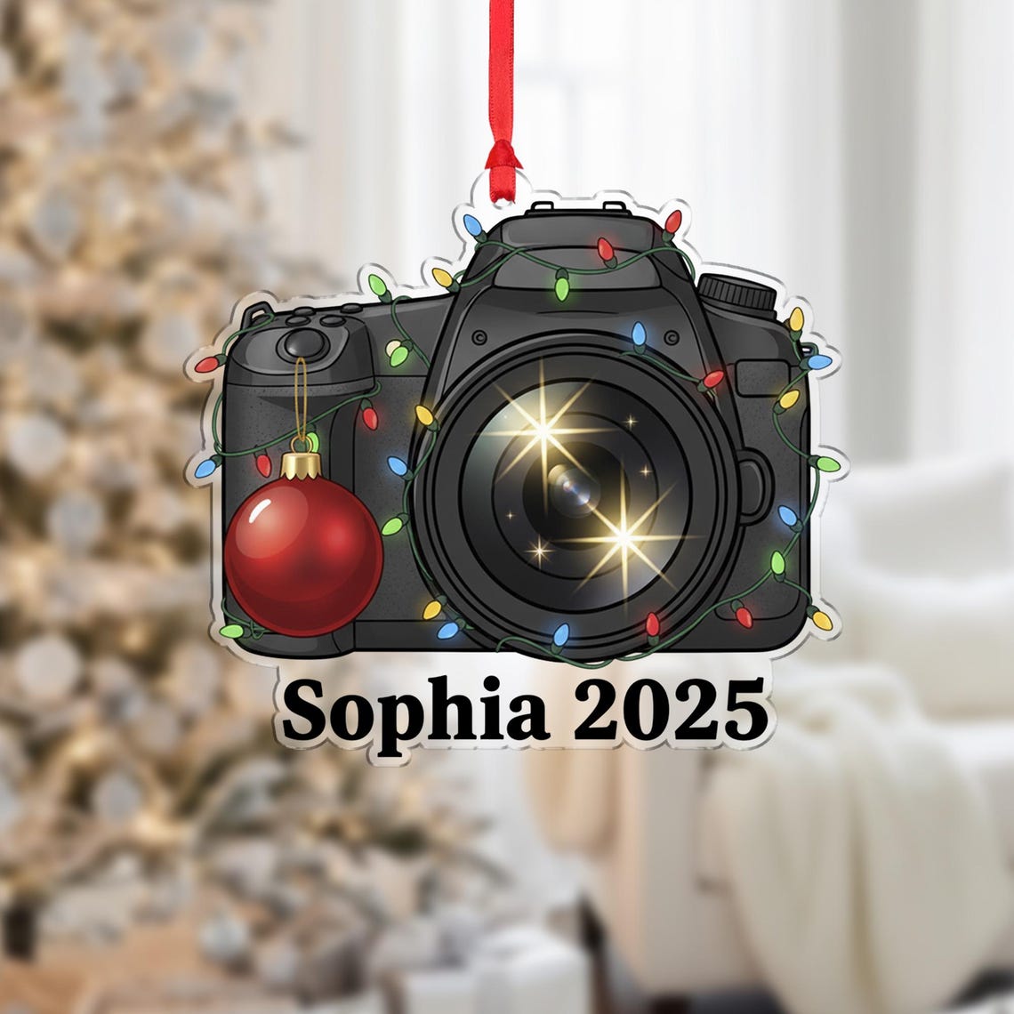 Personalized Camera Ornament Sophia 2025 Photographer Gift Poster