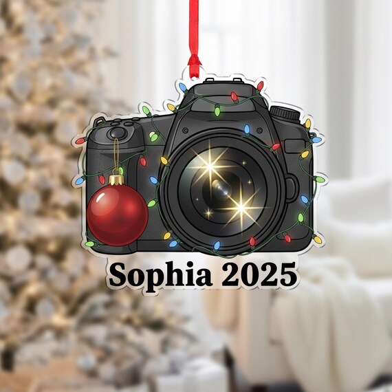 Personalized Camera Ornament Sophia 2025 Photographer Gift Poster
