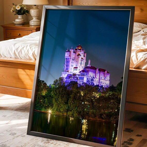 Tower of Terror Hollywood Studios Night Disney Photo Reflection Poster