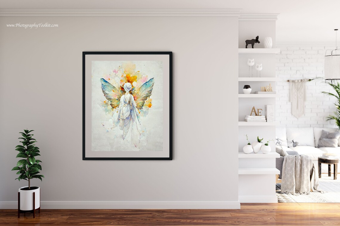 Guardian Angel Artwork Print, Spiritual Angel Wings - Image 4