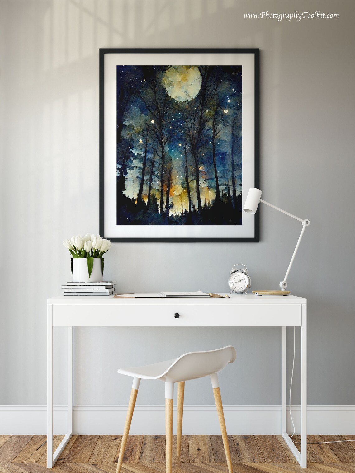 Night Sky Print Starry Night Star Patterns Star Poster Full Moon Magic Star Chart Poster Moon And Star Decoration Moon Art - Image 2