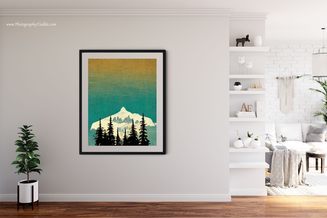 North Cascades National Park Snow Peak Pines Minimalist Poster - Image 4