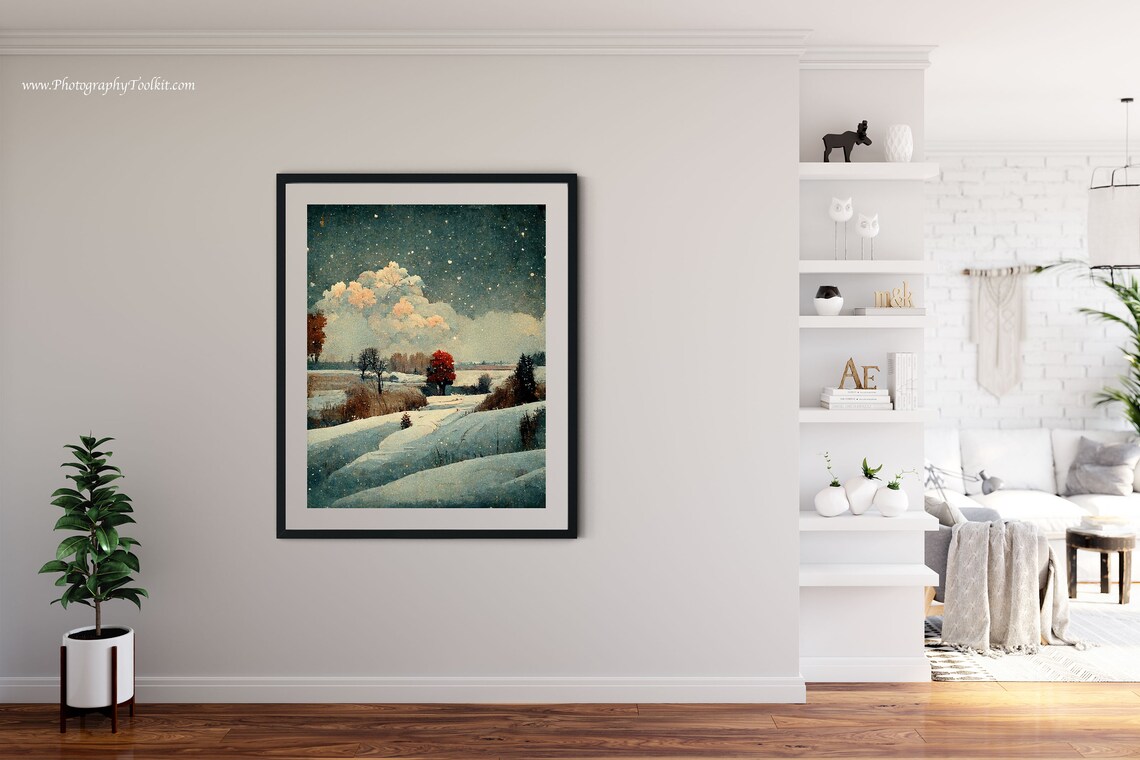 Winter Landscape Watercolor Forest Art Print - Image 4