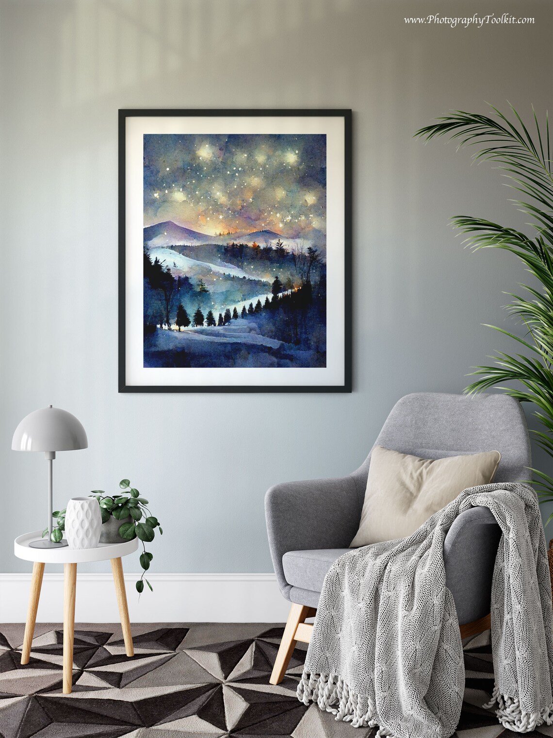 Winter Landscape Art Print, Snowy Trees and Pines - Image 6