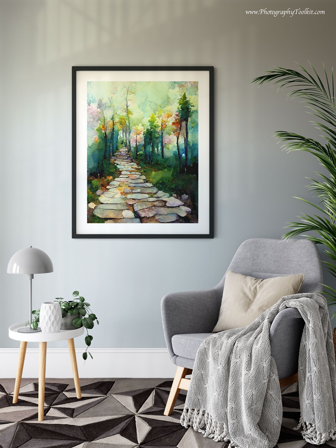 Forest Path Watercolor Art Print, Wilderness Scene - Image 6